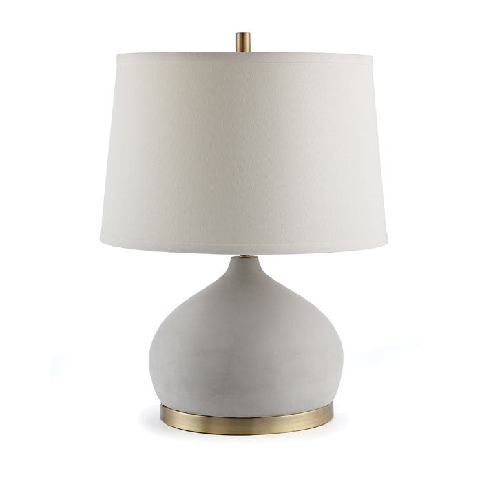 cement brass table lamp curved base