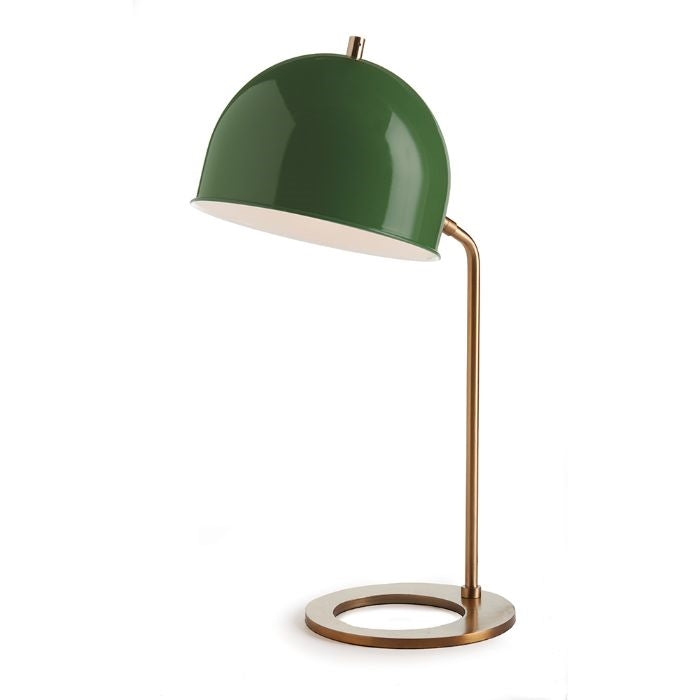desk lamp green brass accents metal shade