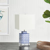Luxury rectangular blue and white lamp