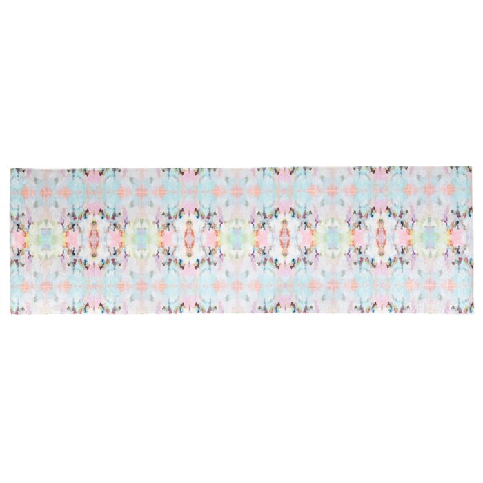 colorful lay flat floor mat pink teal white