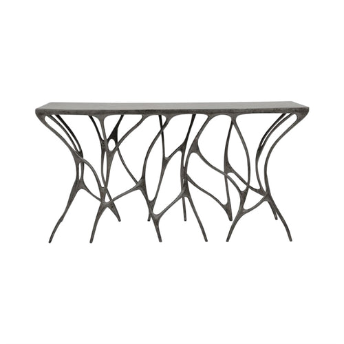 bronze console table leaf