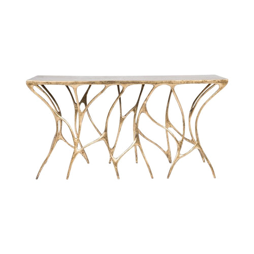 gold console table leaf