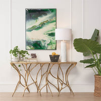 gold console table leaf
