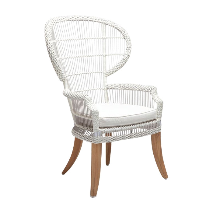 white rattan dining chair cushion
