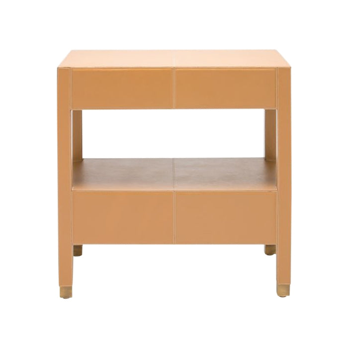 tan leather nightstand