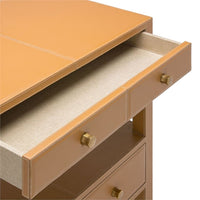 tan leather nightstand