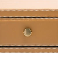 tan leather nightstand