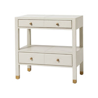 gray leather nightstand