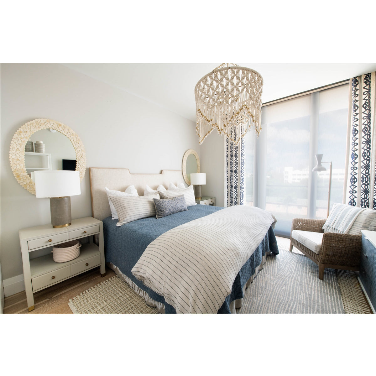 gray leather nightstand