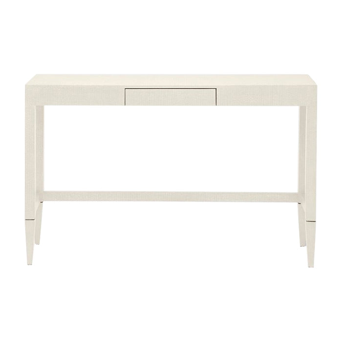 off white console table raffia