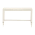off white console table raffia