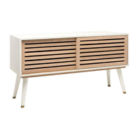 white faux raffia buffet