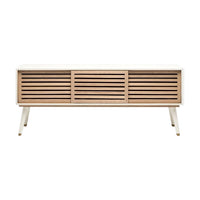 white faux raffia buffet
