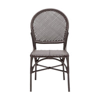 brown faux rattan side chair