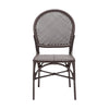 brown faux rattan side chair