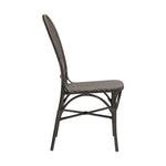 brown faux rattan side chair