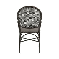 brown faux rattan side chair