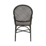 brown faux rattan side chair