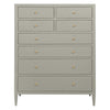 tall dresser 8-drawers soft-close light gray faux linen