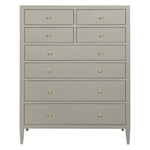 tall dresser 8-drawers soft-close light gray faux linen