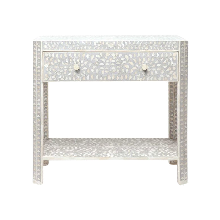 natural gray resin double nightstand