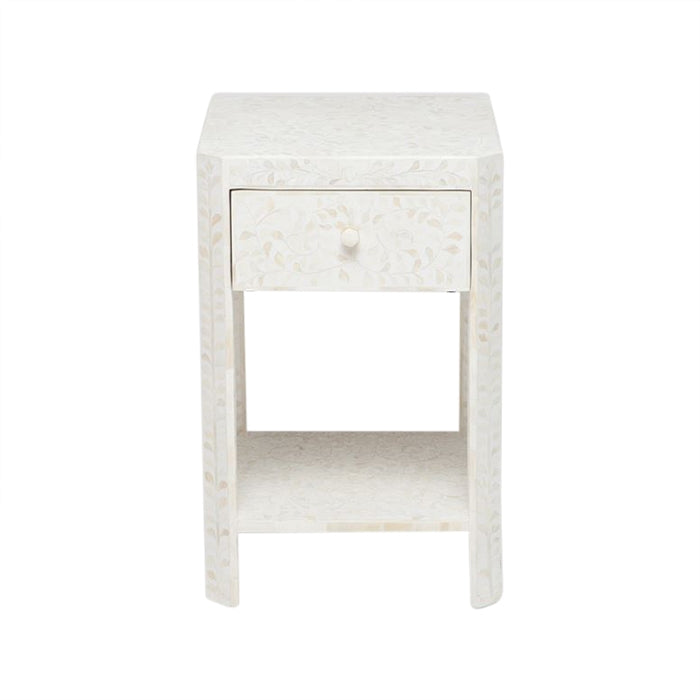 natural white resin nightstand