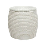 brown rattan side table round