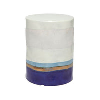 round artisan ceramic stool
