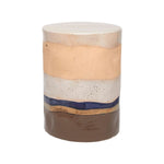 round artisan ceramic stool