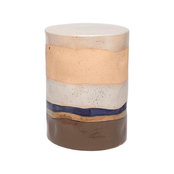 round artisan ceramic stool