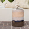 round artisan ceramic stool