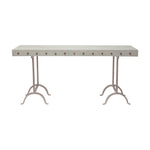 metal concrete studded console table