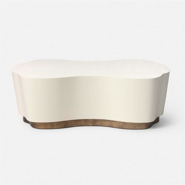coffee table linen hammered metal base