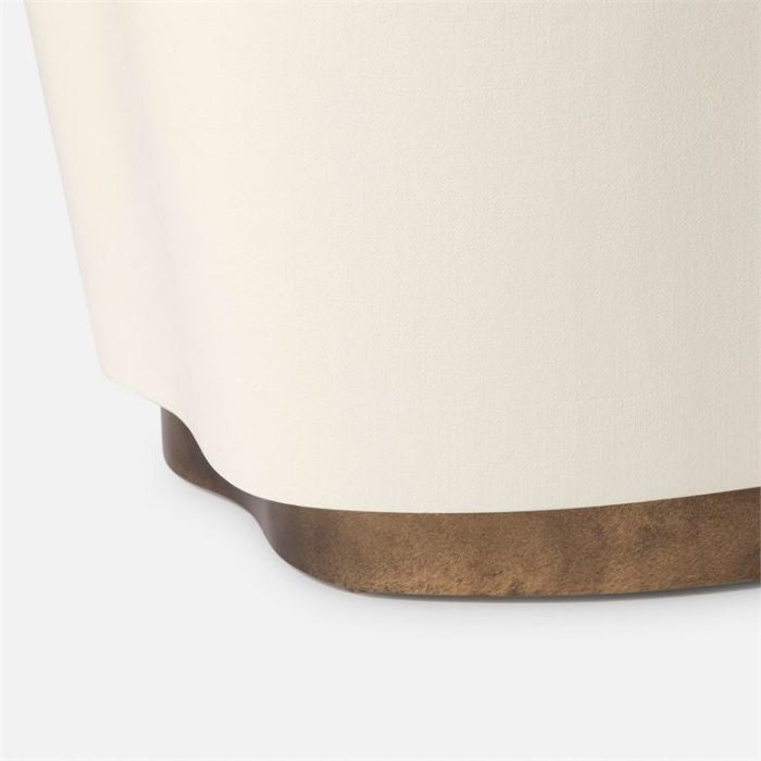 coffee table linen hammered metal base