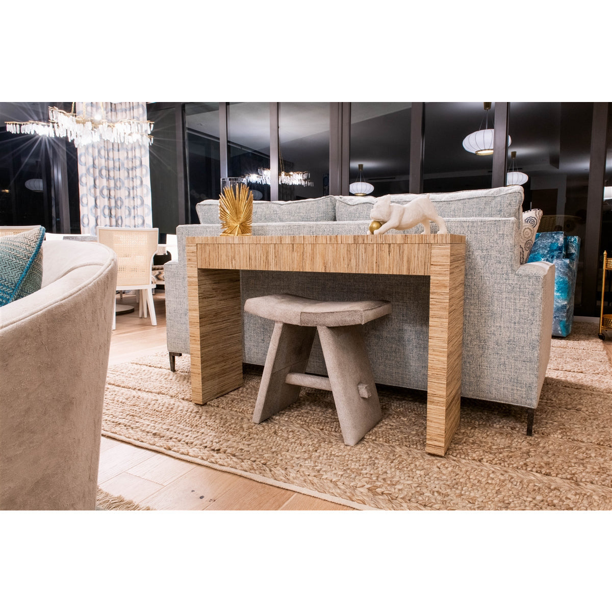 beige stool hair on hide