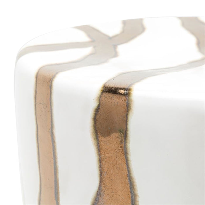 white gold ceramic stool
