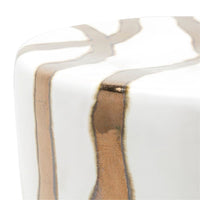 white gold ceramic stool