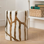 white gold ceramic stool