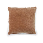 fawn velvet pillow pom poms square