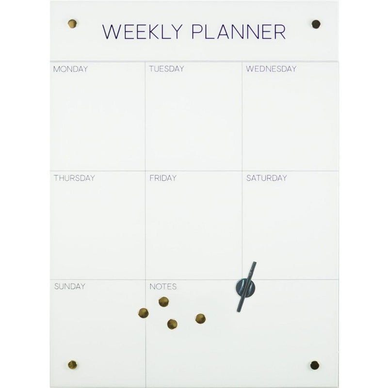 Unique white desktop weekly planner 