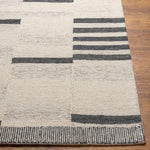 area rug black beige charcoal grey contemporary