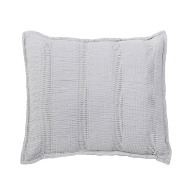 light grey matelasse vertical woven rows blanket pillow shams