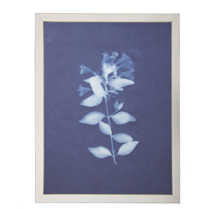 Photography art print white silhouette Jacob's Ladder indigo navy background pewter silver frame