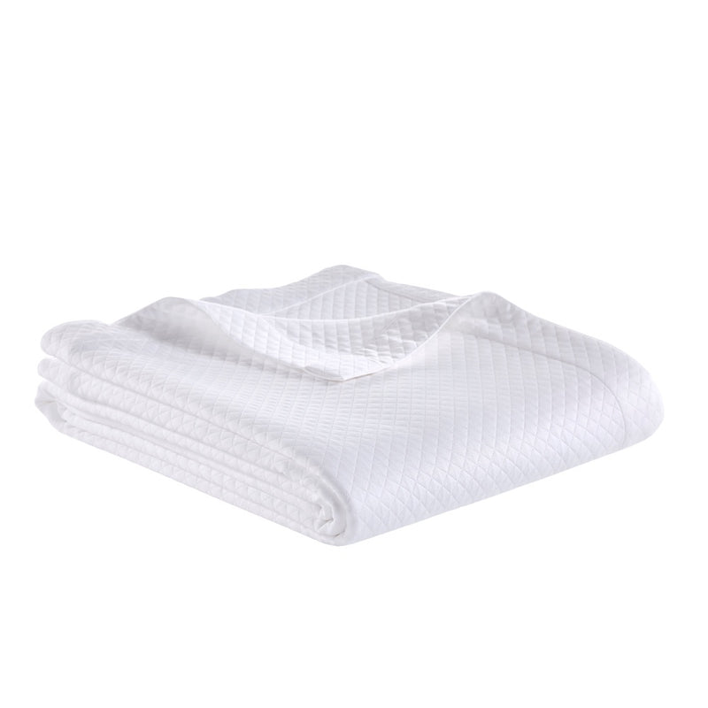 cotton textured coverlet sham white matelasse pattern