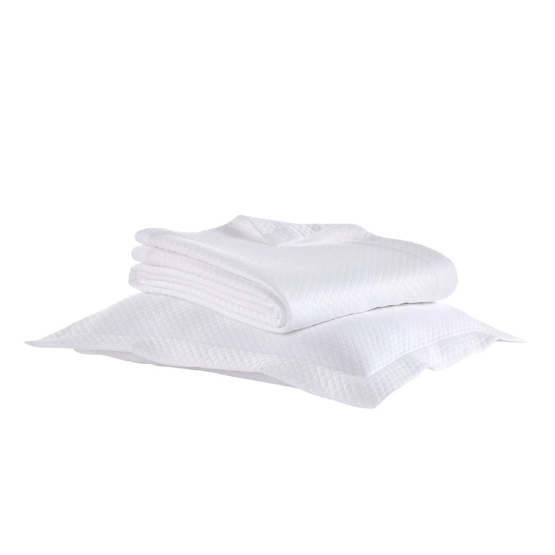 cotton textured coverlet sham white matelasse pattern