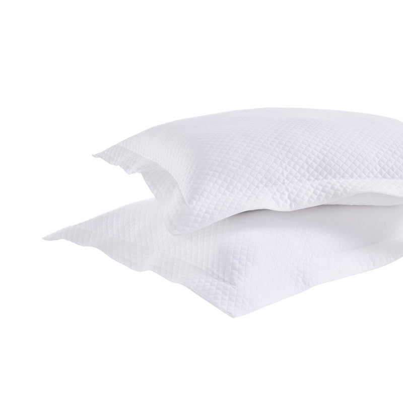 cotton textured coverlet sham white matelasse pattern