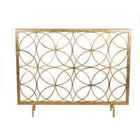 fireplace screen gold circles contemporary modern geometric