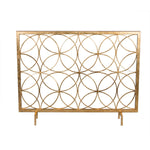 fireplace screen gold circles contemporary modern geometric