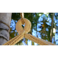 hand loomed hammock chair hanging cotton natural neutral knotted wood