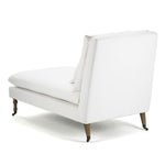 Off White Chaise Lounge - Corey - Casters